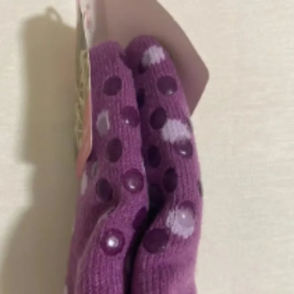 Lot of 3 Pairs--SHENGYUZI Girl's Non-Slip Warm Socks w Sherpa Interior